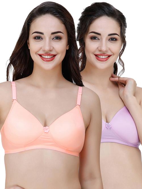 women pack of 2 solid t-shirt bra combo - 21580365 - Very Small Image - 1