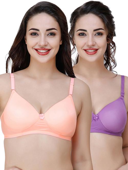 women pack of 2 solid t-shirt bra combo - 21580371 - Very Small Image - 1