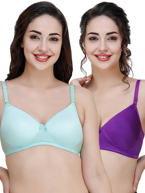 women pack of 2 solid t-shirt bra combo - 21580415 - Very Small Image - 1