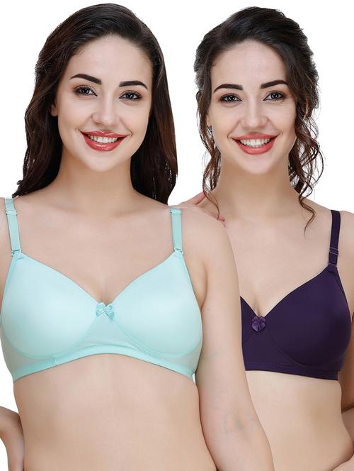 women pack of 2 solid t-shirt bra combo - 21580416 - Very Small Image - 1