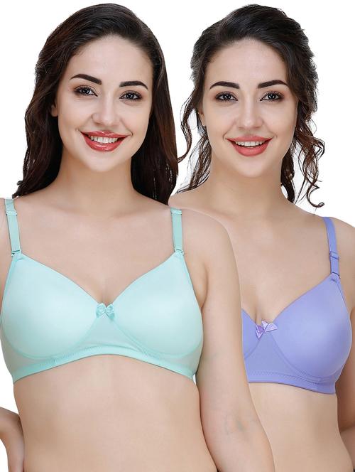 women pack of 2 solid t-shirt bra combo - 21580417 - Very Small Image - 1