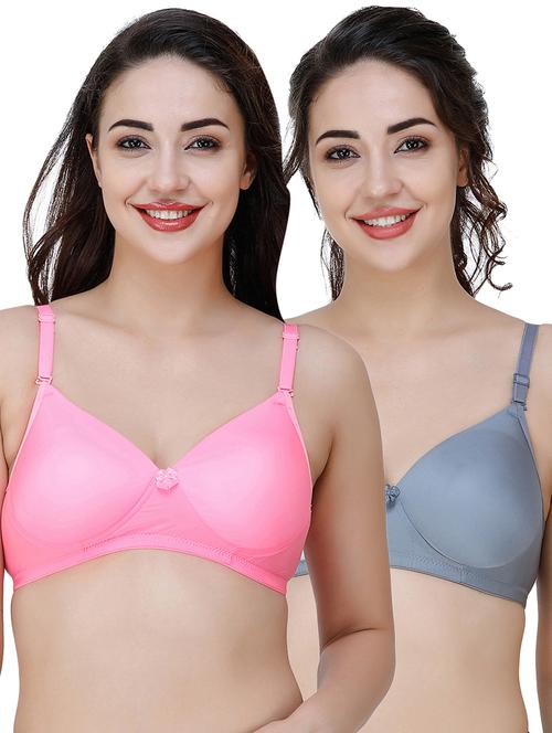 women pack of 2 solid t-shirt bra combo - 21580430 - Very Small Image - 1