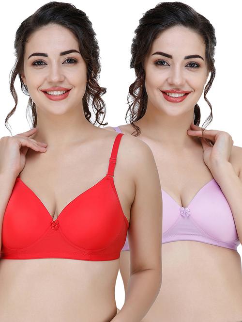 women pack of 2 solid t-shirt bra combo - 21580446 - Very Small Image - 1