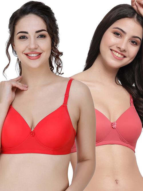women pack of 2 solid t-shirt bra combo - 21580461 - Very Small Image - 1