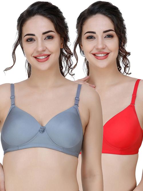 women pack of 2 solid t-shirt bra combo - 21580489 - Very Small Image - 1