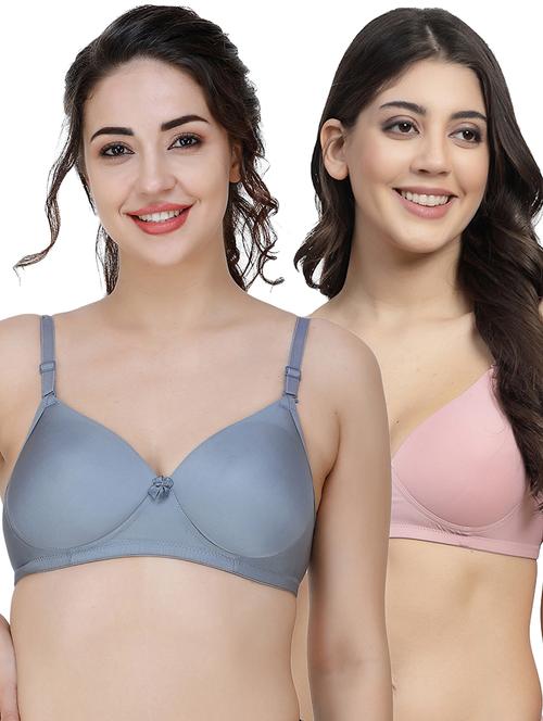 women pack of 2 solid t-shirt bra combo - 21580505 - Very Small Image - 1