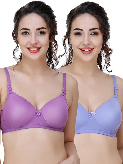 women pack of 2 solid t-shirt bra combo - 21580518 - Very Small Image - 1