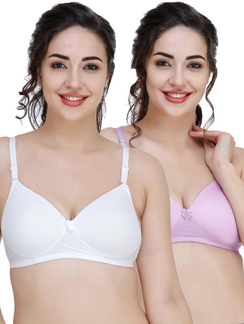 women pack of 2 solid t-shirt bra combo - 21580547 - Very Small Image - 1