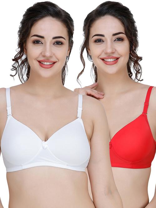 women pack of 2 solid t-shirt bra combo - 21580550 - Very Small Image - 1