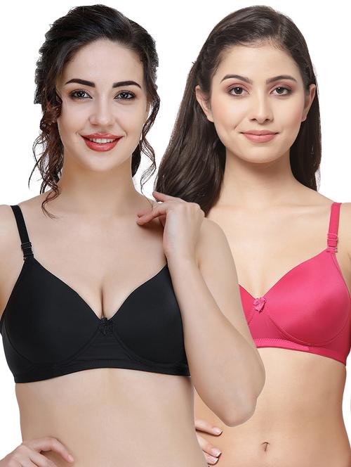 women pack of 2 solid t-shirt bra combo - 21580581 - Very Small Image - 1