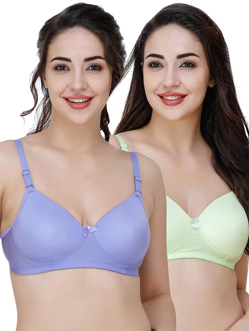 women pack of 2 solid t-shirt bra combo - 21580639 - Very Small Image - 1