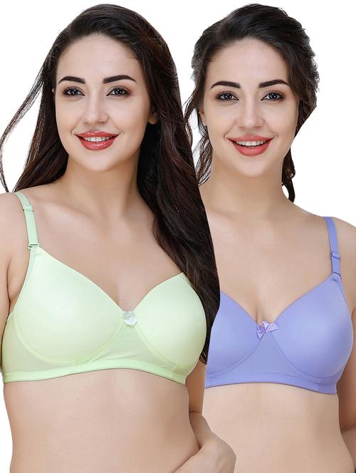 women pack of 2 solid t-shirt bra combo - 21580659 - Very Small Image - 1