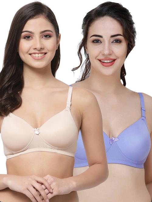 women pack of 2 solid t-shirt bra combo - 21580679 - Very Small Image - 1