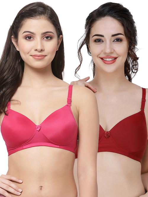 women pack of 2 solid t-shirt bra combo - 21580691 - Very Small Image - 1