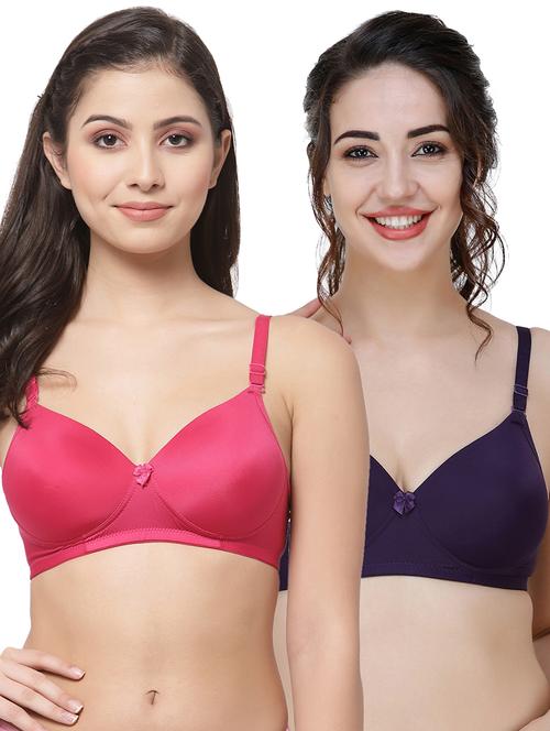 women pack of 2 solid t-shirt bra combo - 21580698 - Very Small Image - 1
