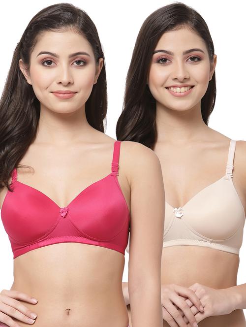 women pack of 2 solid t-shirt bra combo - 21580701 - Very Small Image - 1