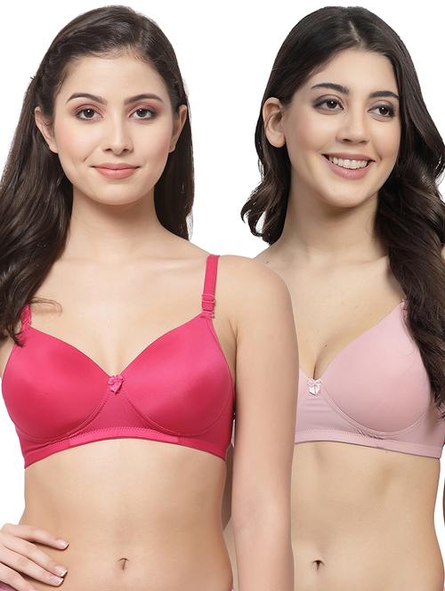 women pack of 2 solid t-shirt bra combo - 21580705 - Very Small Image - 1