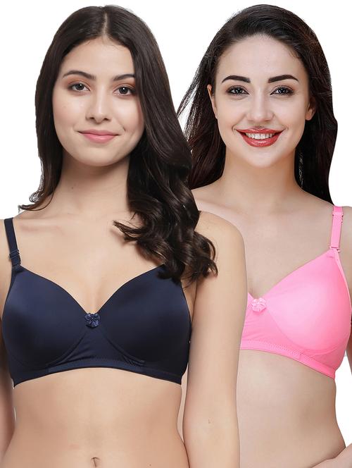 women pack of 2 solid t-shirt bra combo - 21580729 - Very Small Image - 1