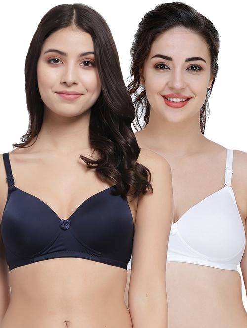 women pack of 2 solid t-shirt bra combo - 21580735 - Very Small Image - 1
