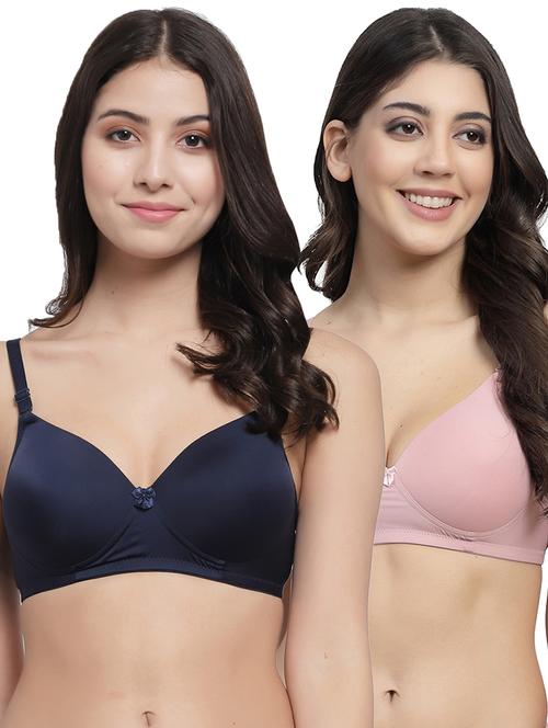 women pack of 2 solid t-shirt bra combo - 21580745 - Very Small Image - 1