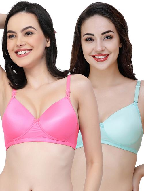 women pack of 2 solid t-shirt bra combo - 21580748 - Very Small Image - 1