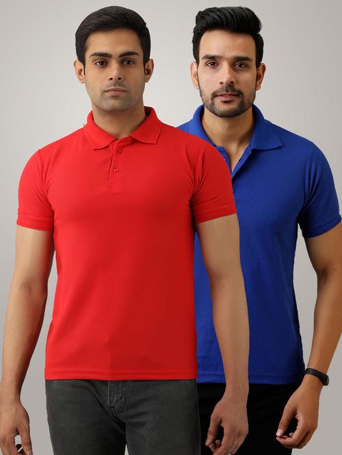 pack of 2 men's slim fit plain short sleeve polo t-shirts - 21581516 - Very Small Image - 1