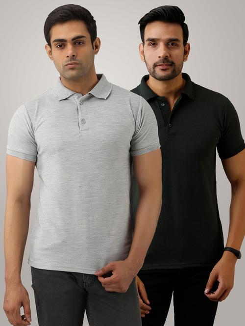 pack of 2 men's slim fit plain short sleeve polo t-shirts - 21581517 - Very Small Image - 1