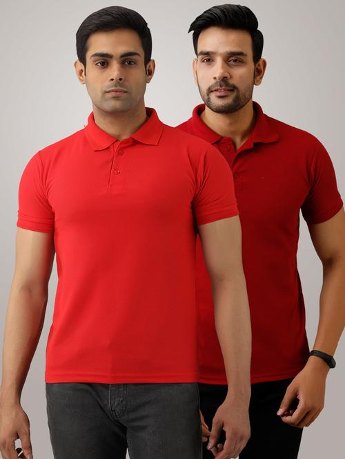 pack of 2 men's slim fit plain short sleeve polo t-shirts - 21581690 - Very Small Image - 1