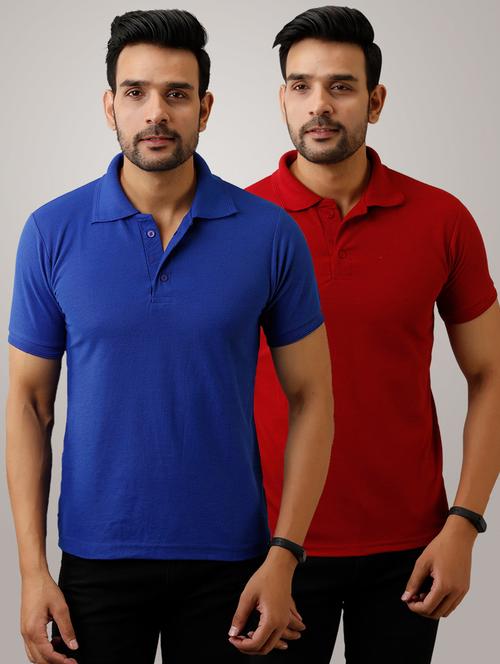 pack of 2 men's slim fit plain short sleeve polo t-shirts - 21581691 - Very Small Image - 1