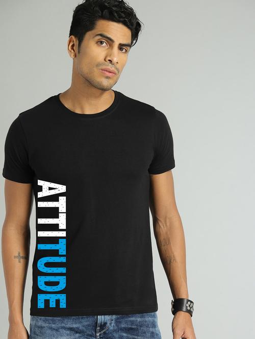 men slim fit typographic placement printed short sleeve t-shirt - 21581761 - Very Small Image - 1