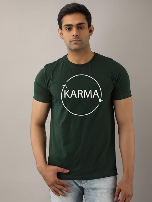 men slim fit front typographic printed short sleeves t-shirt - 21581769 - Very Small Image - 1