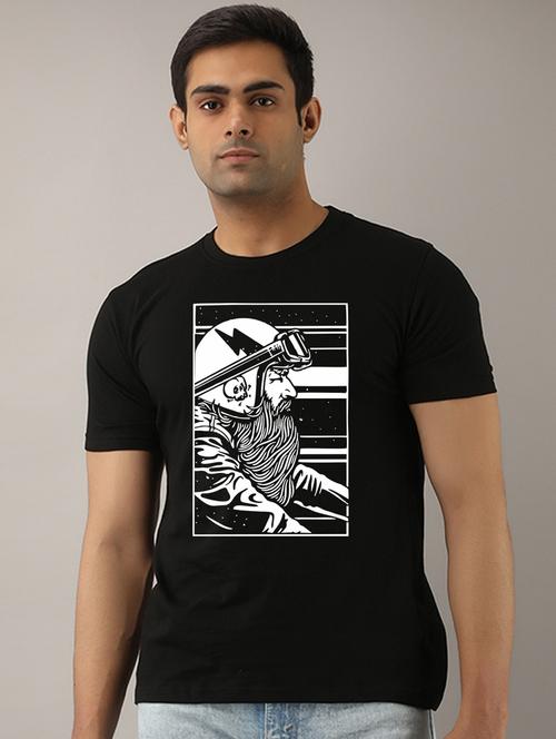 men slim fit front graphic print short sleeves t-shirt - 21581794 - Very Small Image - 1