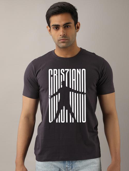 men slim fit front print short sleeves t-shirt - 21581812 - Very Small Image - 1