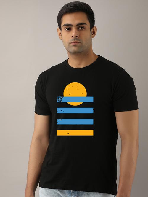 men slim fit front print short sleeves t-shirt - 21581829 - Very Small Image - 1