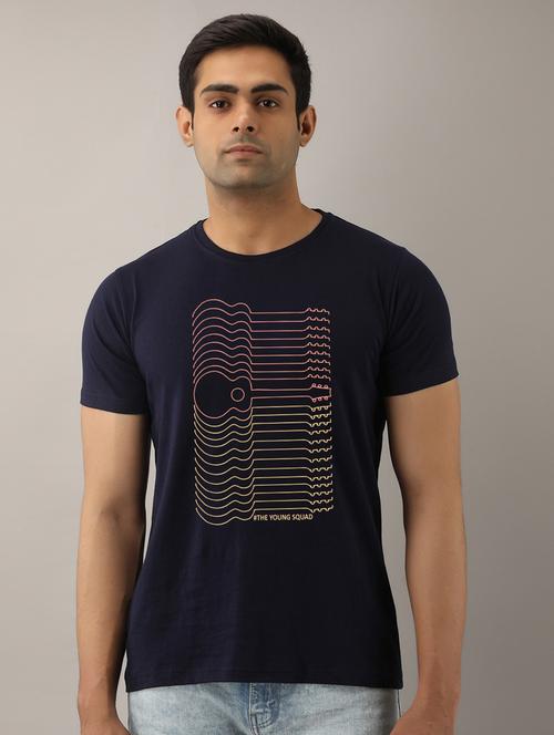 men slim fit front print short sleeves t-shirt - 21581845 - Very Small Image - 1