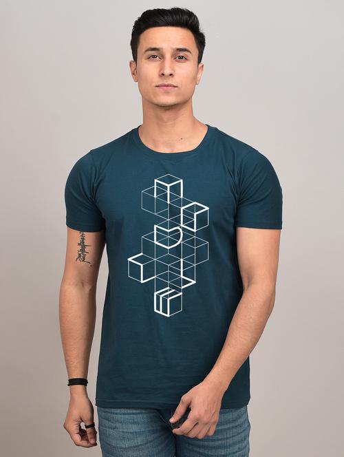 men slim fit front print short sleeves t-shirt - 21581869 - Very Small Image - 1