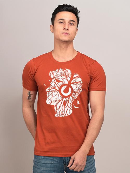 men slim fit front print short sleeves t-shirt - 21581875 - Very Small Image - 1