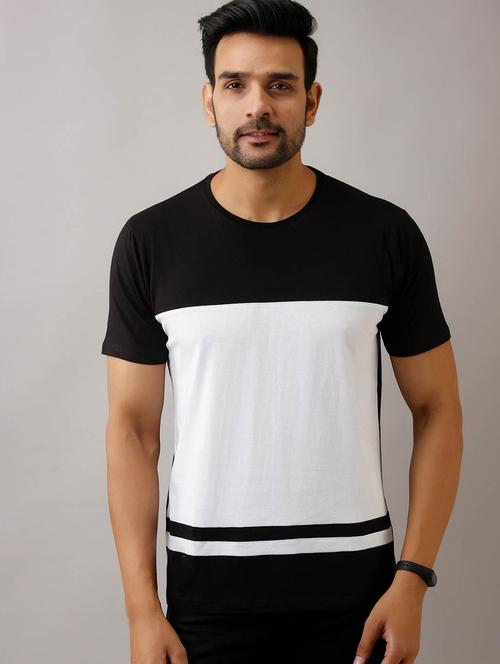 men slim fit color block short sleeves t-shirt - 21581885 - Very Small Image - 1