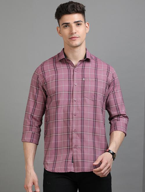 men long sleeves checkered casual shirt - 21582424 - Very Small Image - 1