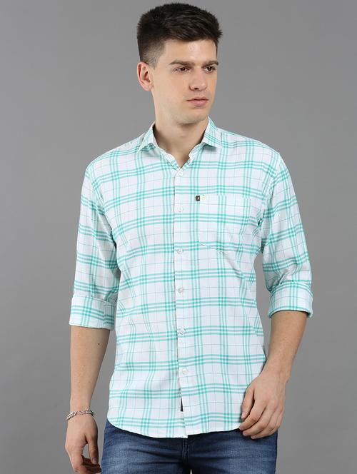 men long sleeves checkered casual shirt - 21582435 - Very Small Image - 1