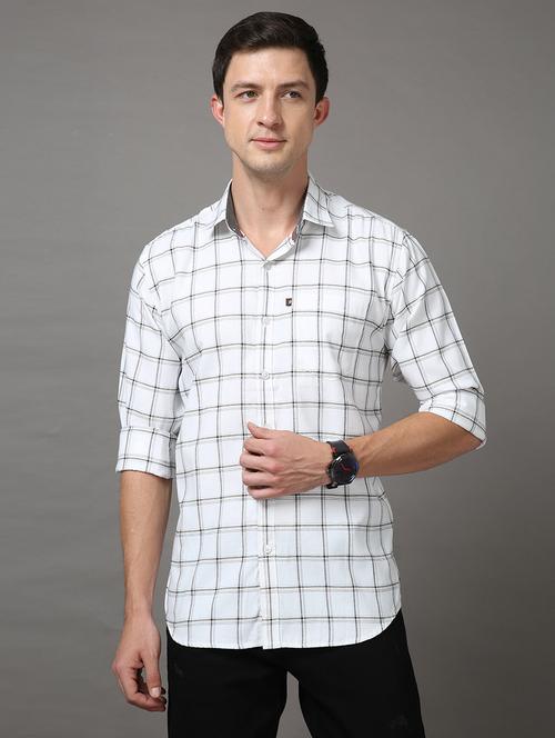 men long sleeves checkered casual shirt - 21582440 - Very Small Image - 1
