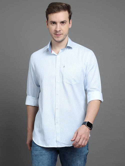 men long sleeves printed casual shirt - 21582457 - Very Small Image - 1