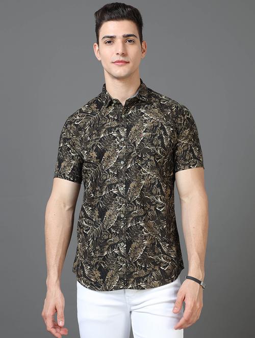 men short sleeves printed casual shirt - 21582483 - Very Small Image - 1