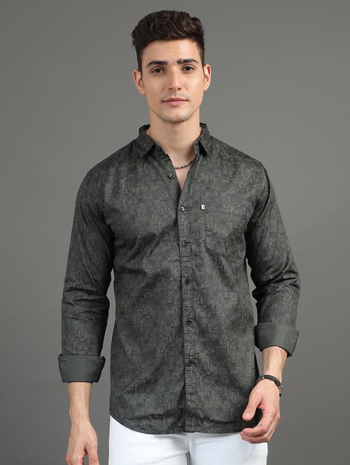 men long sleeves printed casual shirt - 21582498 - Very Small Image - 1