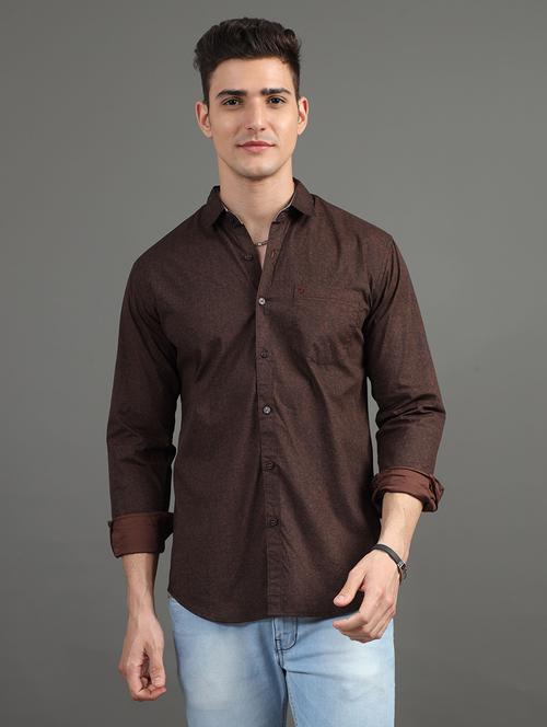 men long sleeves printed casual shirt - 21582535 - Very Small Image - 1