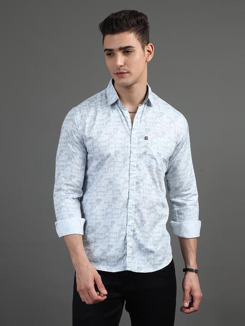 men long sleeves printed casual shirt - 21582550 - Very Small Image - 1