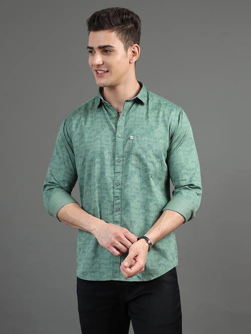 men long sleeves printed casual shirt - 21582551 - Very Small Image - 1