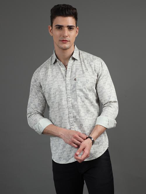 men long sleeves printed casual shirt - 21582552 - Very Small Image - 1