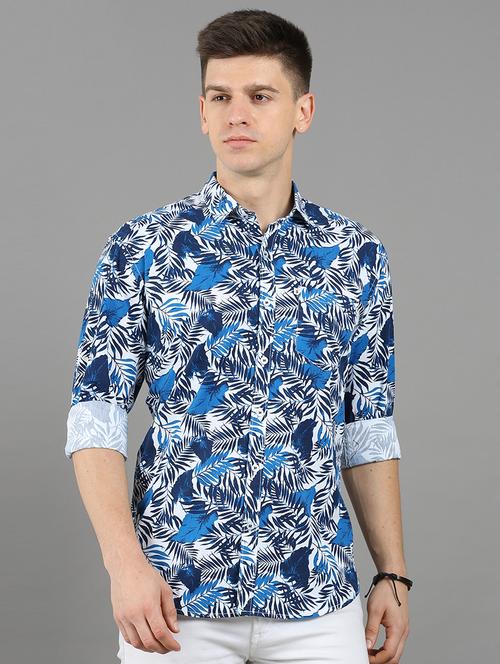 men long sleeves printed casual shirt - 21582566 - Very Small Image - 1