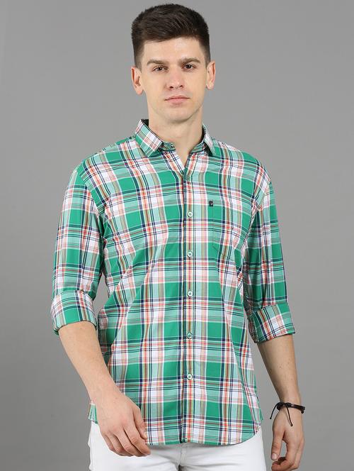 men long sleeves checkered casual shirt - 21582579 - Very Small Image - 1